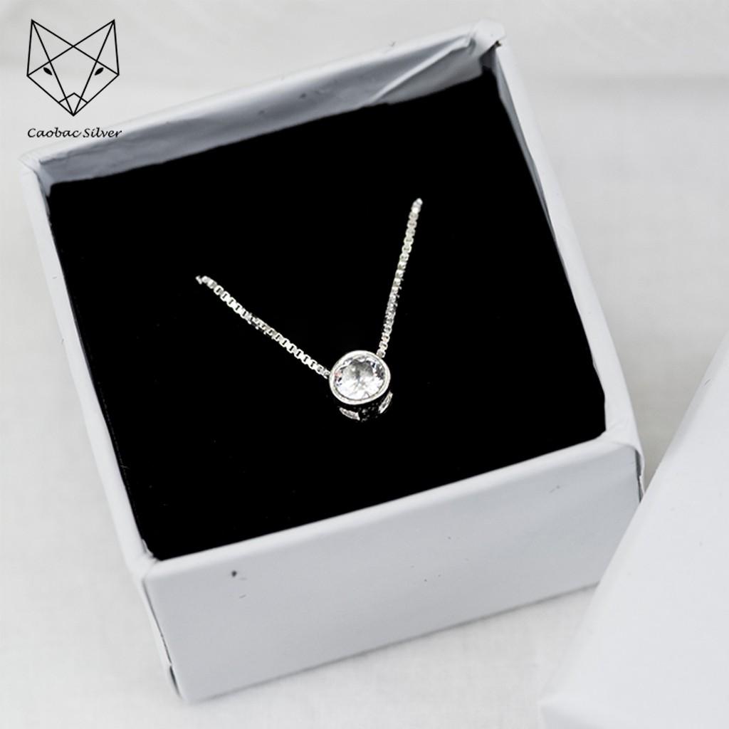 Dây Chuyền Bạc Nữ S99 CaoBac Silver Ổ Đá Miết Phong Cách Cổ Điển Cho Bạn Nữ Nhẹ Nhàng
