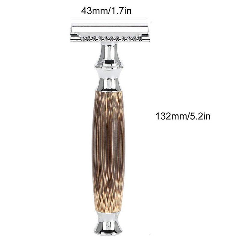 Dao cạo râu Classic cán tre cao cấp Tặng 2 lưỡi cạo thay thế