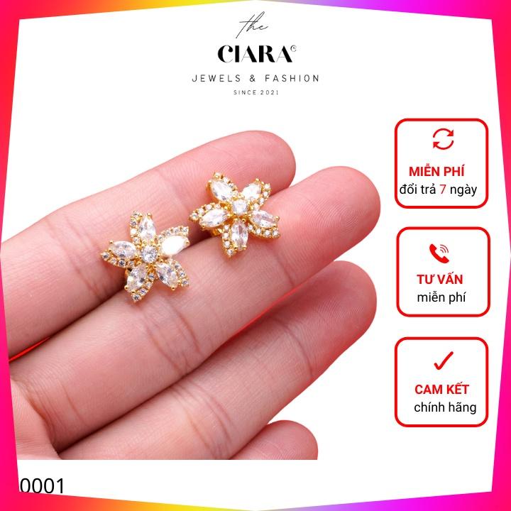 Khuyên tai nữ̂̃  Bông Tai Nữ CIARA Mạ Vàng 18k Đính Kim Cương Nhân Tạo - Phong Cách Sang Trọng Quý Phái