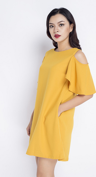 Đầm dạo phố khoét vai NN170801