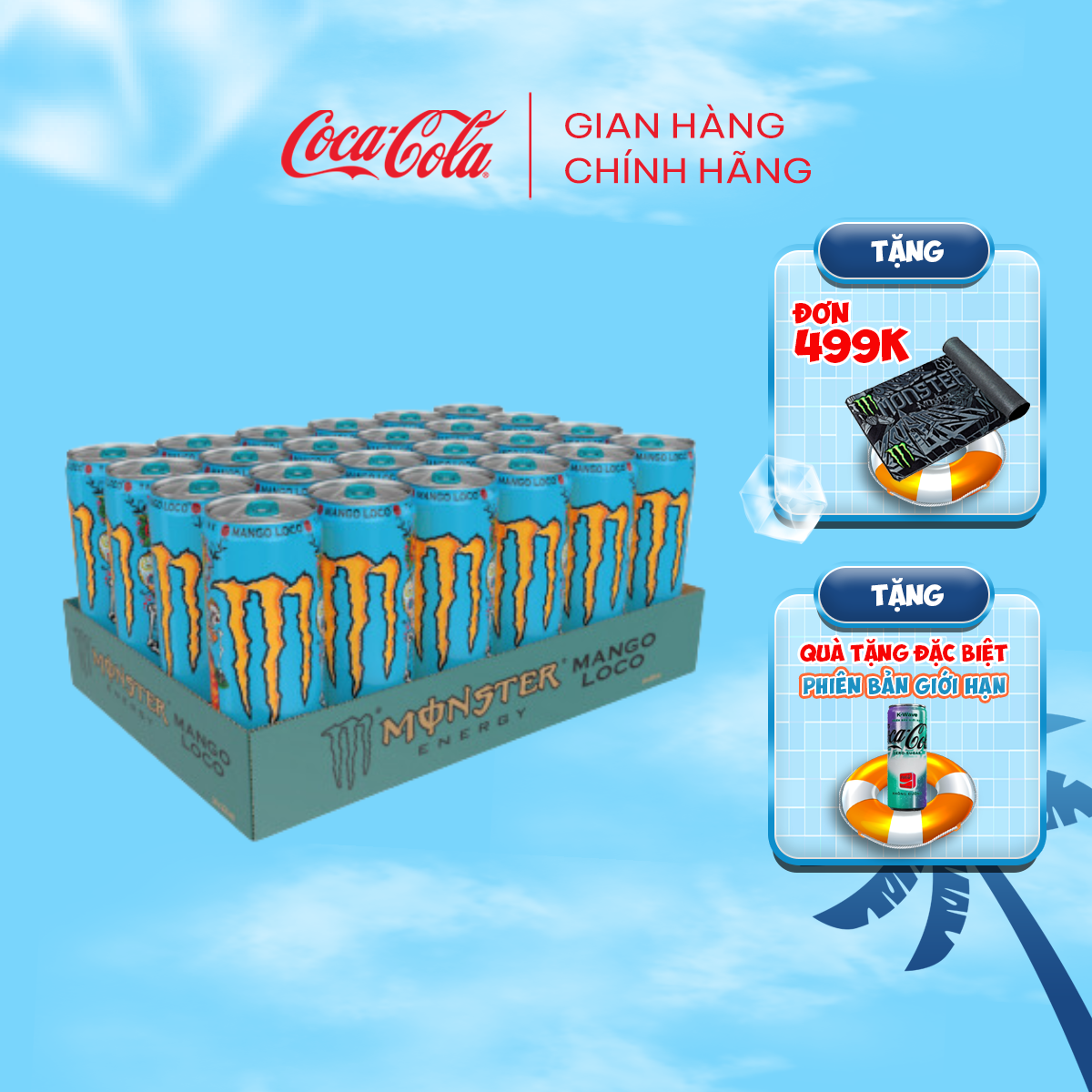Lốc 24 Lon Nước Tăng Lực Giải Khát Monster Energy Mango Loco Vị Xoài 355ml/Lon Sale 15.5 Coca-Cola Official Store