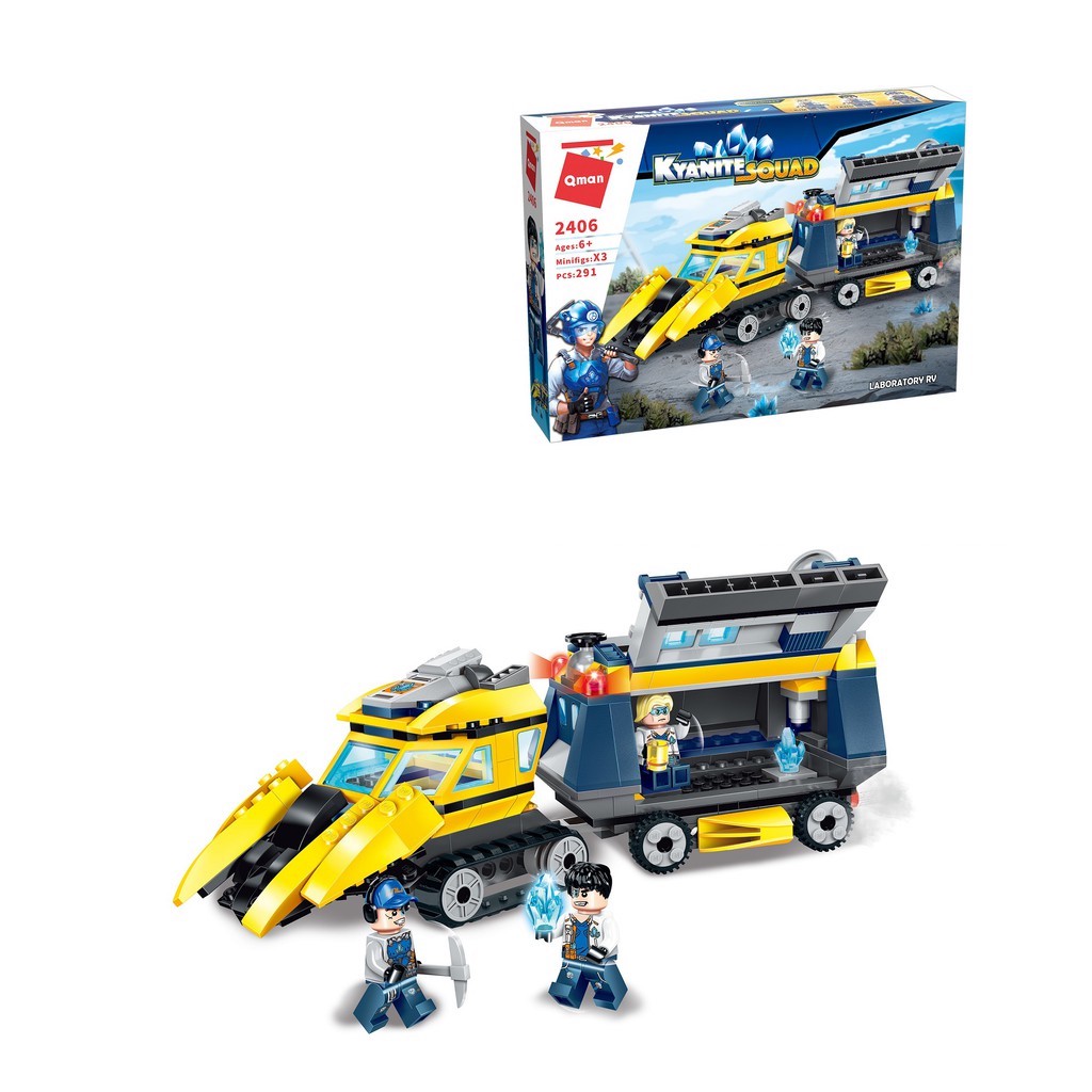 Đồ chơi lắp ráp mô hình Phòng thí nghiệm xử lý đá Kyanite di động Qman 2406