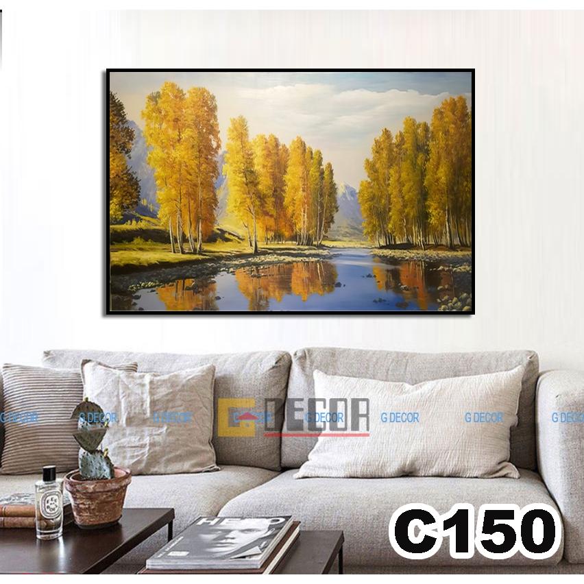 Tranh treo tường canvas 1 bức phong cách hiện đại Bắc Âu, tranh phong cảnh trang trí phòng khách, phòng ngủ, spa C149