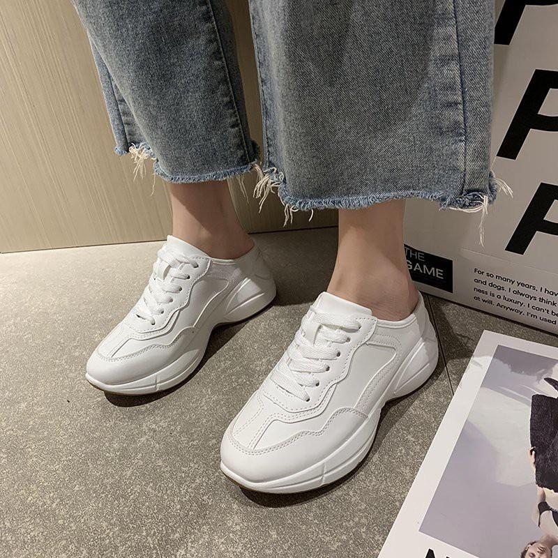 Giày sục nữ HAPU sneaker GC siêu hot trend mới nhất 2021 ( Trắng )