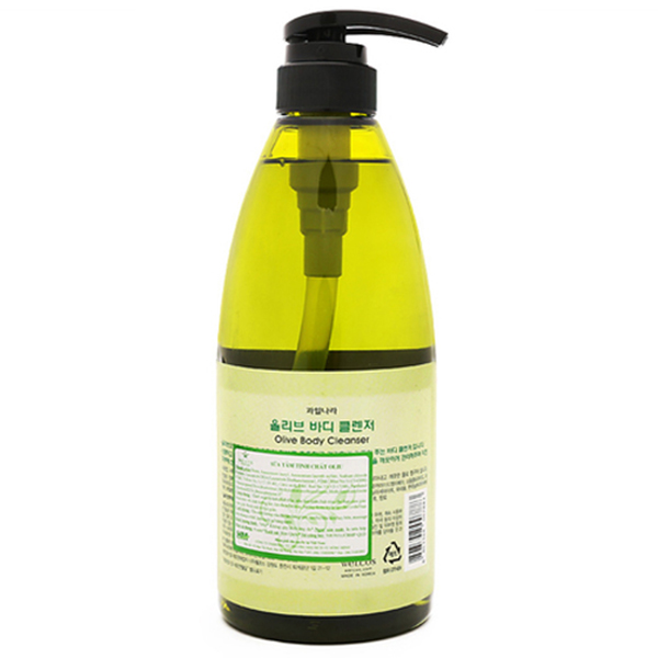 Sữa tắm tinh chất ô liu Welcos Olive Body Cleanser 740ml + Móc khóa