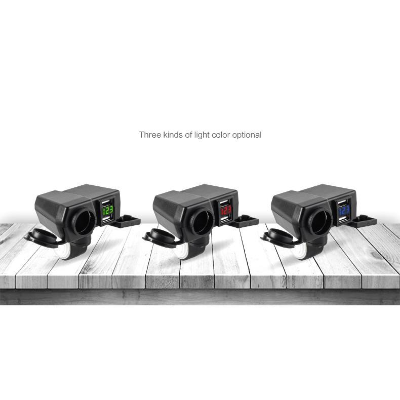 Bộ sạc xe máy thông minh 2 cổng USB chống nước