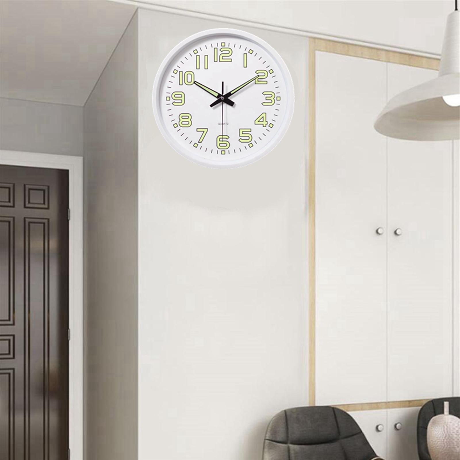 12 Inch Luminous Wall Clock Night Lights Round Wall Clock Easy to Read for Living Room and Bedroom