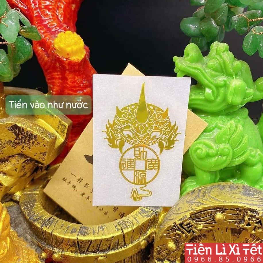 Combo 4 linh phù tài lộc, linh phù dán điện thoại, linh phù may mắn,miếng dán màn hình mặt sau