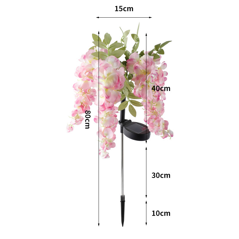 Đèn Trang Trí Năng Lượng Mặt Trời Hoa Tử Đằng Màu Tím - Trắng Hồng, Chống Nước, Sử Dụng 10 Năm - DA3038