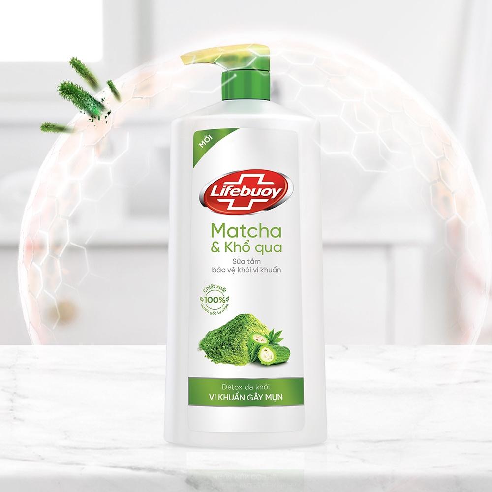 Sữa Tắm Lifebuoy Matcha & Khổ Qua Detox Da Khỏi Vi Khuẩn Gây Mụn 800g