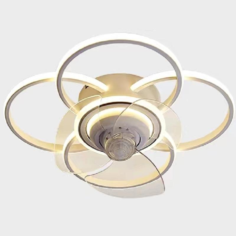 Phong cách mới nhất trực tiếp bán quạt ánh sáng phòng ngủ tối giản hiện đại quạt bảo vệ mắt đèn chùm phong cách bùng nổ phòng khách quạt trần vô hình ánh sáng