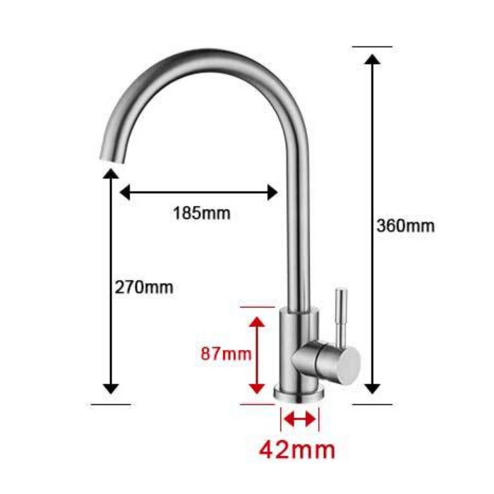 Vòi rửa chén nóng lạnh tặng kèm dây cấp