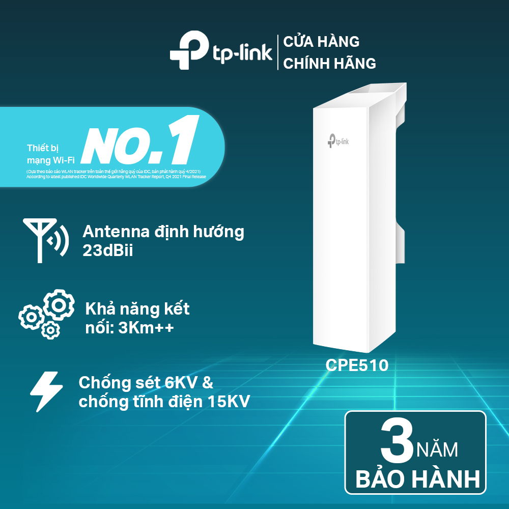 Bộ CPE Ngoài Trời TP-Link CPE510 13dBi Tốc Độ 300Mbps Băng Tần 5GHz - Hàng Chính Hãng