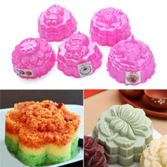 Bộ 5 Khuôn Làm Bánh Trung Thu Rau Cau