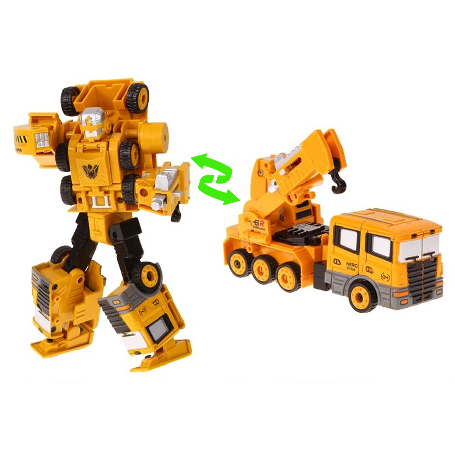 Xe Xây Dựng Biến hình ROBOT Trans Truck Bằng Sắt