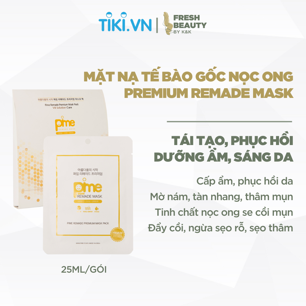 Mặt nạ tế bào gốc nọc ong Pime Remade Premium Mask hỗ trợ giảm mụn, mờ nám, phục hồi da 1M