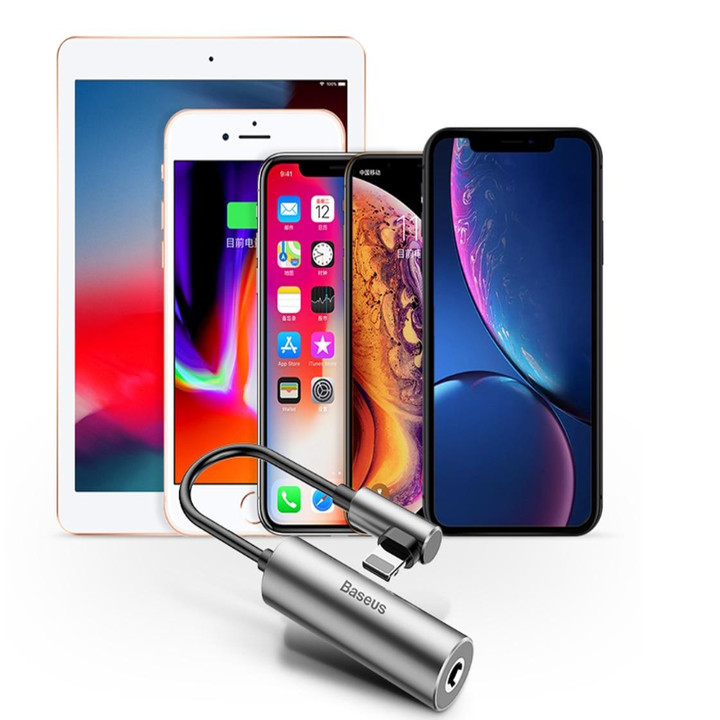 Bộ chuyển cổng Lightning sang Audio 3.5mm + Lightning Baseus L42 cho iPhone X/ XS Max CALL42-S1 - Hàng nhập khẩu