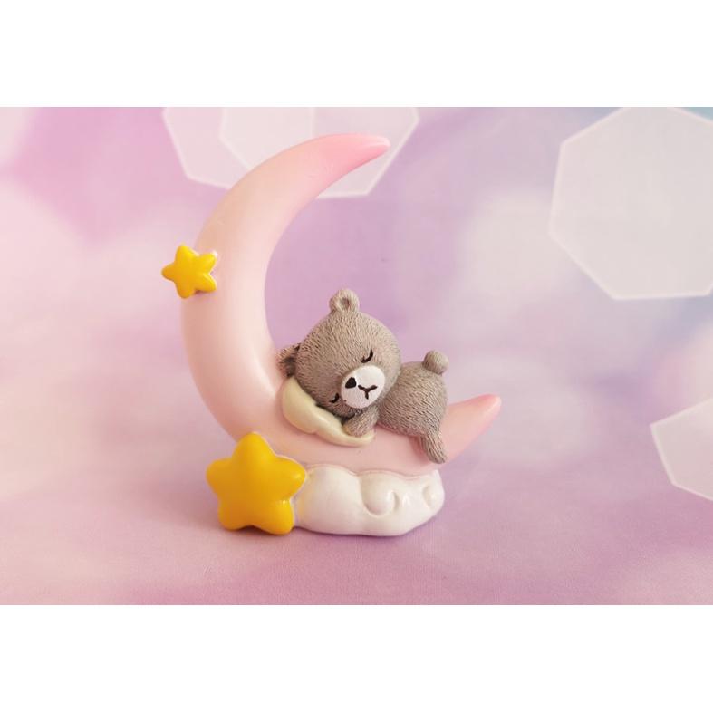 Set gấu ngồi mặt trăng trang trí taplo xe hơi cực dễ thương- Hoàng Đông Shop