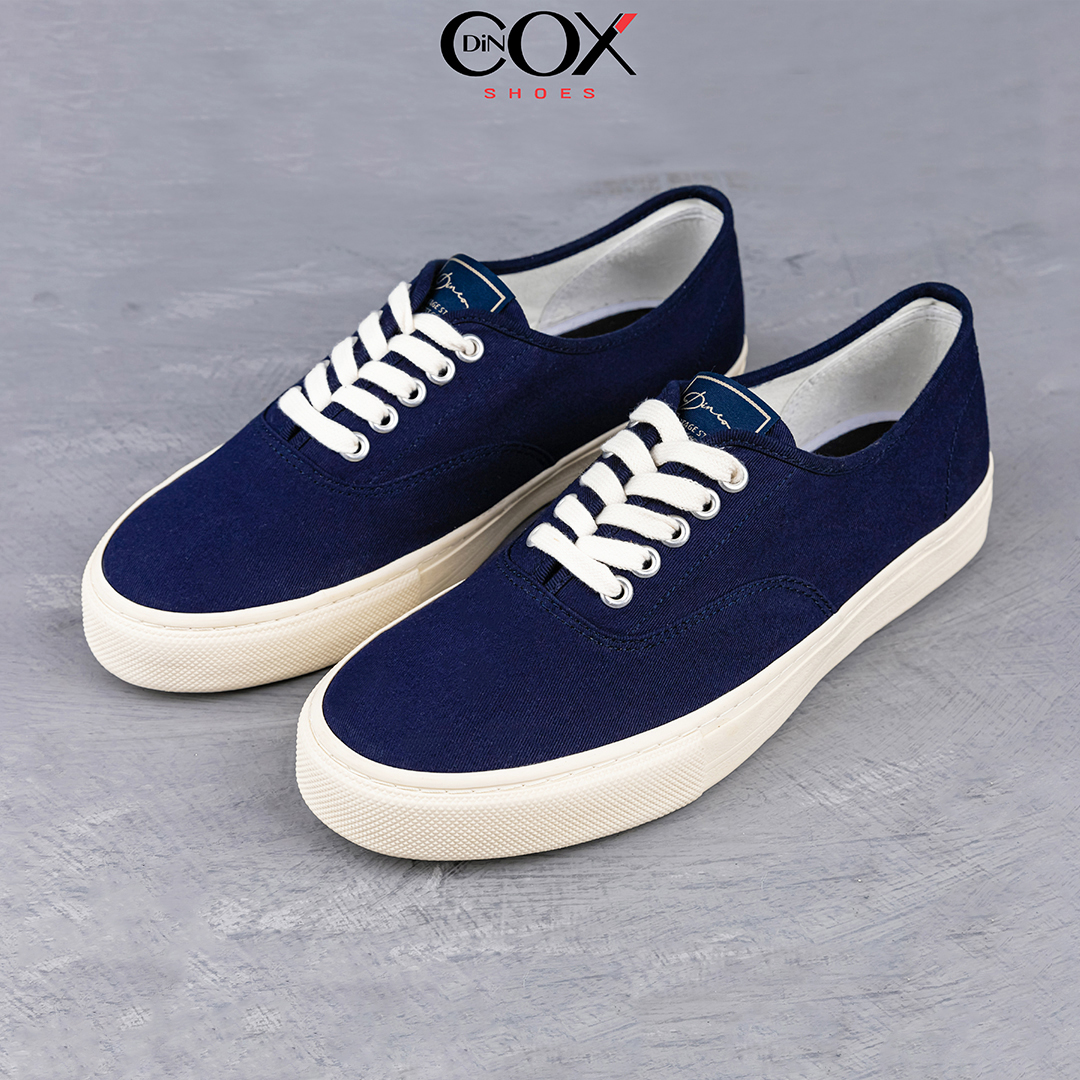 Giày Sneaker Nam Vải Canvas DINCOX E06 Dark Navy Đơn Giản Tinh Tế Sang Trọng