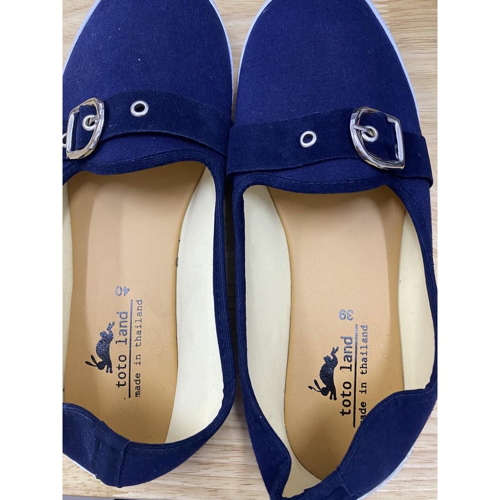 Giày búp bê xanh, chất liệu vải T