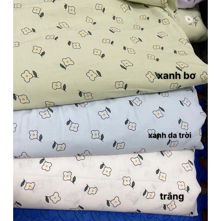 vải đũi lạnh hoa 4 cánh mềm mịn mát