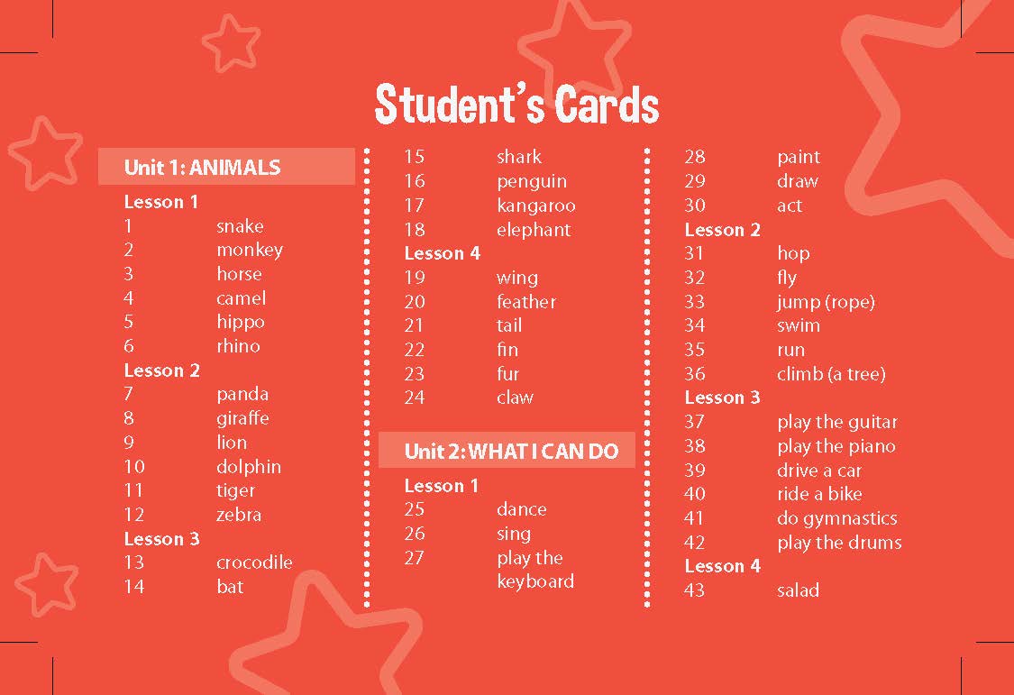 Tiếng Anh 4 i-Learn Smart Start - Student's Cards