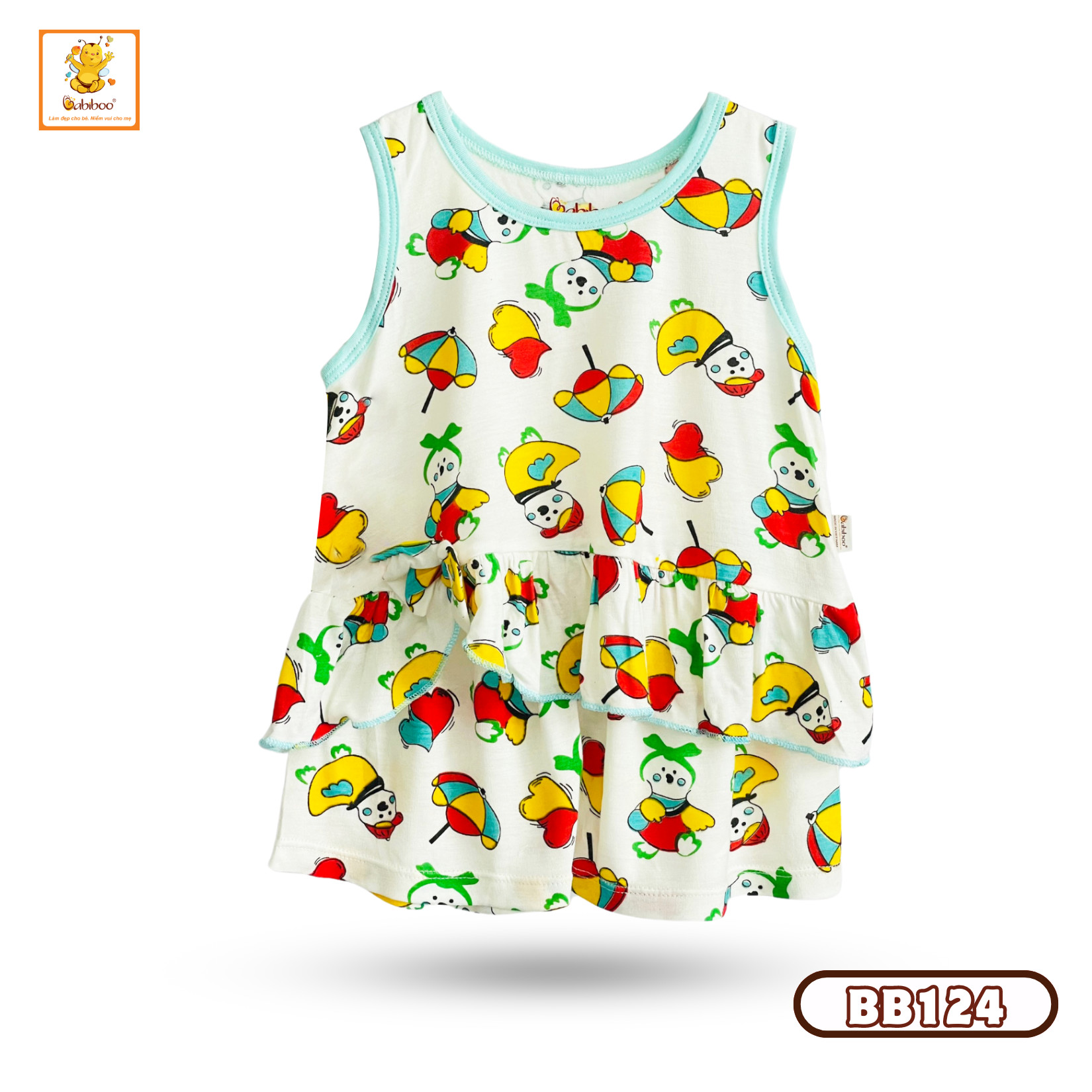Đồ bộ bé gái Babiboo bộ cánh tiên sơ sinh cotton mềm mại, xinh xắn BB124