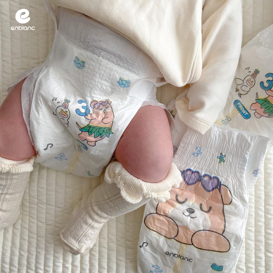 Combo 2 Bịch Tã Dán Hàn Quốc ENBLANC KEEP FRIENDS Thấm Hút Nhanh, Chống Tràn, Khô Thoáng Cho Bé Size M (5-10kg) 32 Miếng