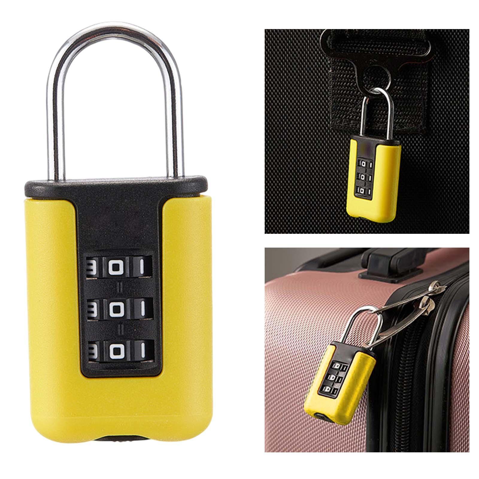 3 Digit Combination Lock,  Customs Code Lock Stainless Steel Lock Hook Suitcases Padlock  Luggage Lock for Cabinet Storage Baggage Bags