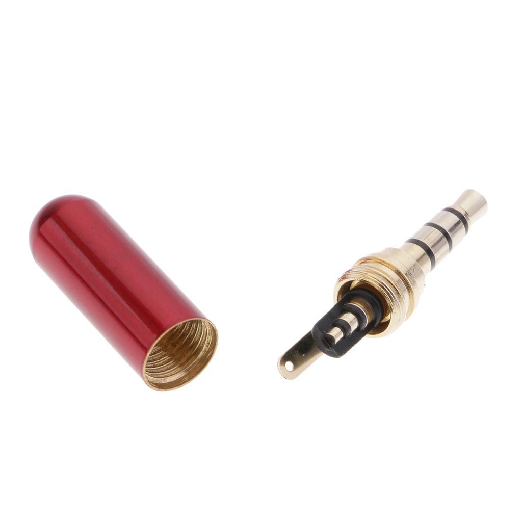 2x 3.5mm Male AUX Plug Jack Stereo Headphone Solder Audio Adapter