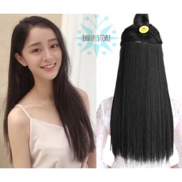 Tóc giả nữ kẹp ️ ️️ kẹp thẳng dài 60cm