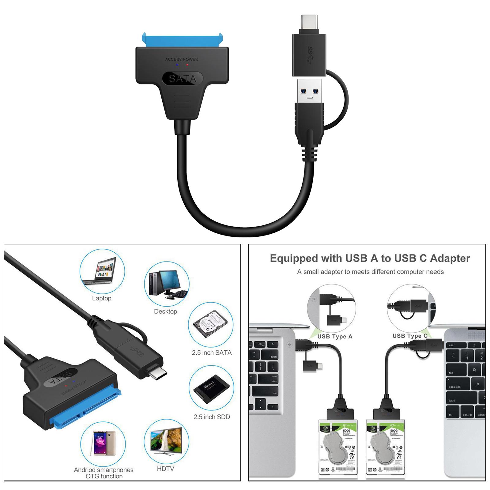 SATA to USB Adapter, USB 3.0 SATA III Hard Drive Adapter Cable, SATA to USB 3.0 Adapter Cable, for 2.5 inch SSD & HDD High Quality
