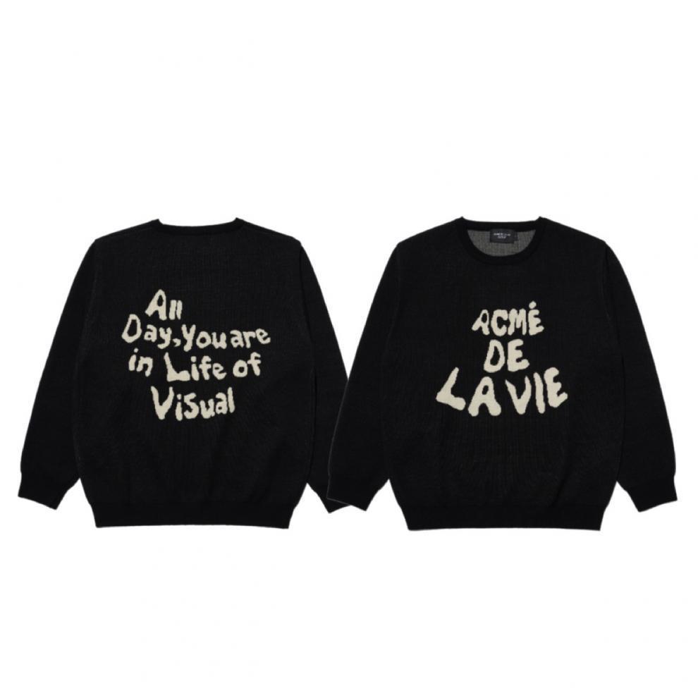 Áo Sweater cổ tròn thu đông in chữ