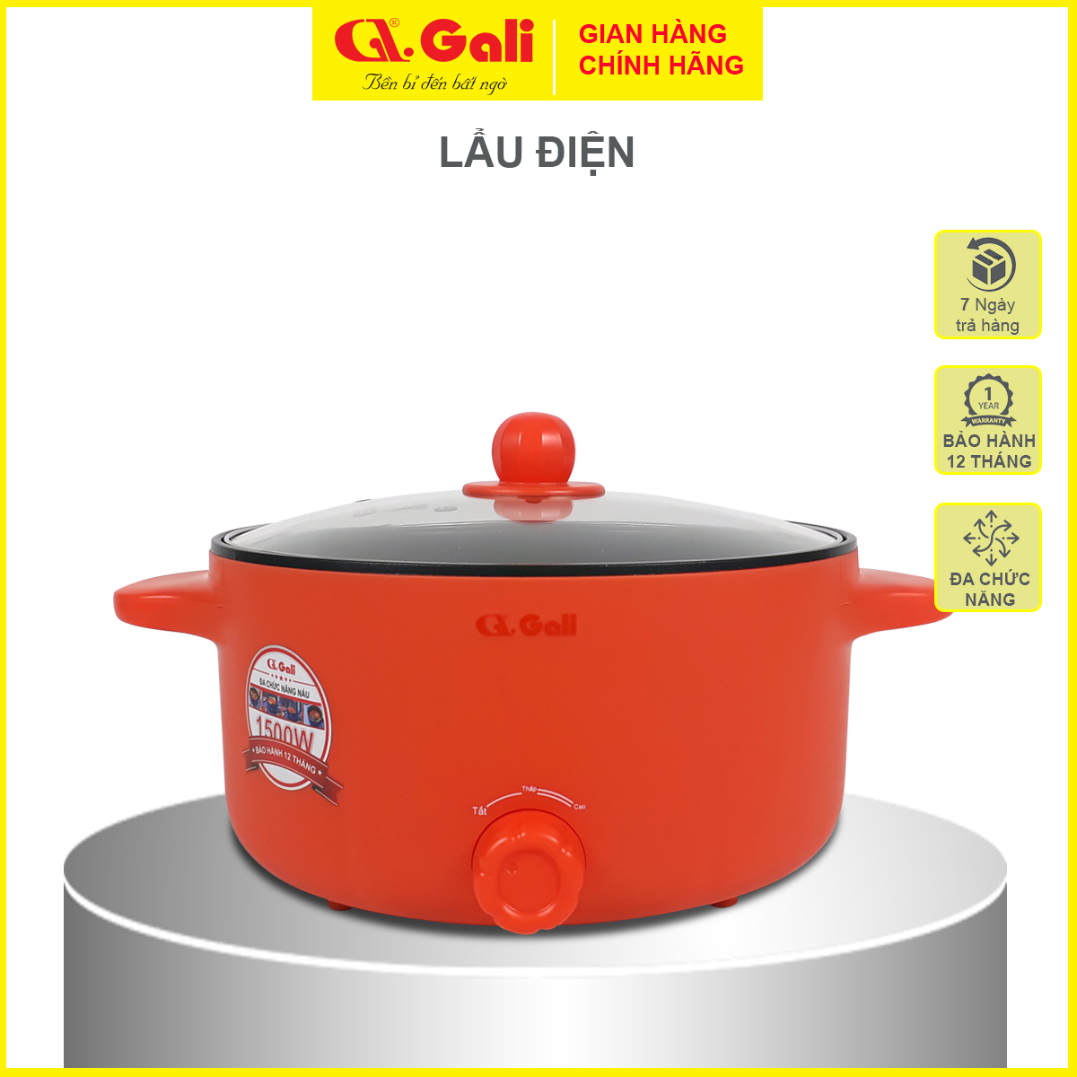 Nồi lẩu điện Gali GL-1210, GL-1209 đa năng, chiên, xào, nấu, hấp các loại rau củ quả, tôm thịt cá, hàng nhập khẩu chính hãng. Bảo hành 24 tháng