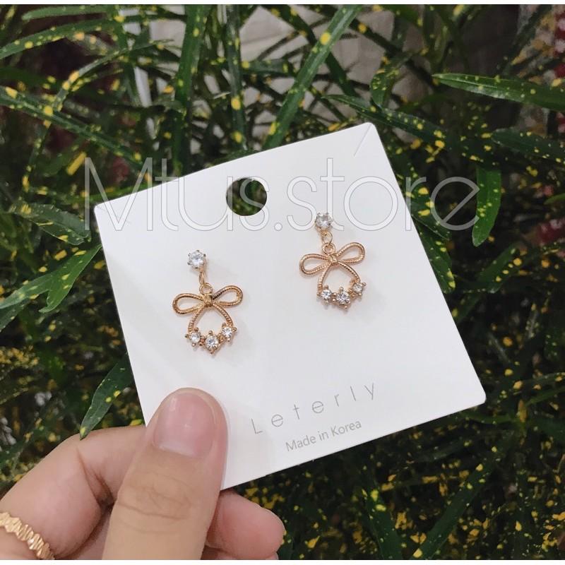 Khuyên tai nơ phối đá