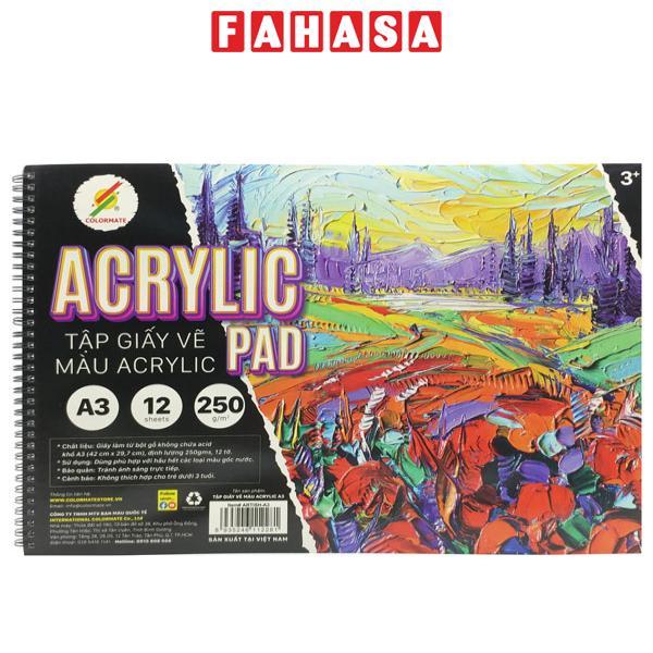 Tập Vẽ Acrylic A3 250gsm Acrylic Pad - Colormate ARTISH-A3 (12 Tờ)