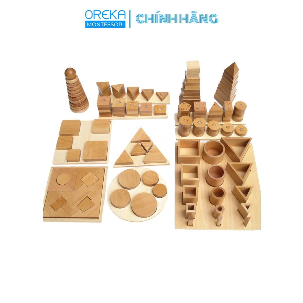 Đồ chơi trẻ em Oreka Montessori Bộ các dạng và khối hình học - 0390700