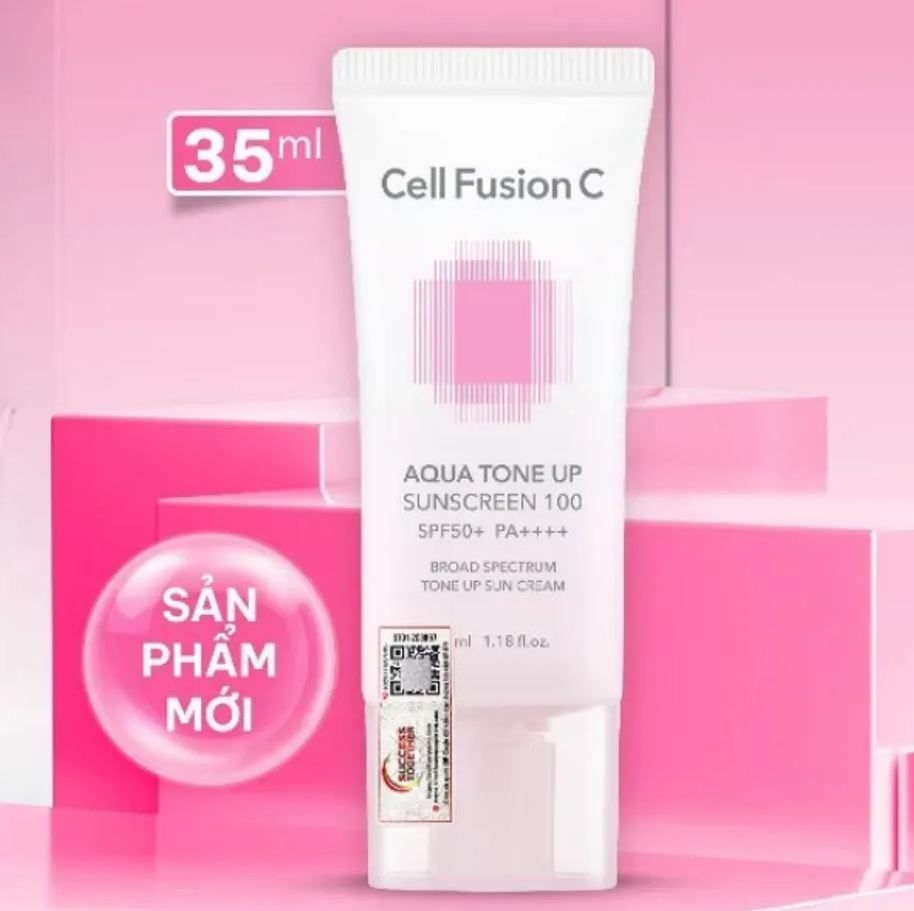 Kem Chống Nắng Nâng Tone Cấp Ẩm Căng Bóng Cho Mọi Loại Da Aqua Tone Up 100 Sunscreen SPF 50+ PA++++ 35ml + 35ml