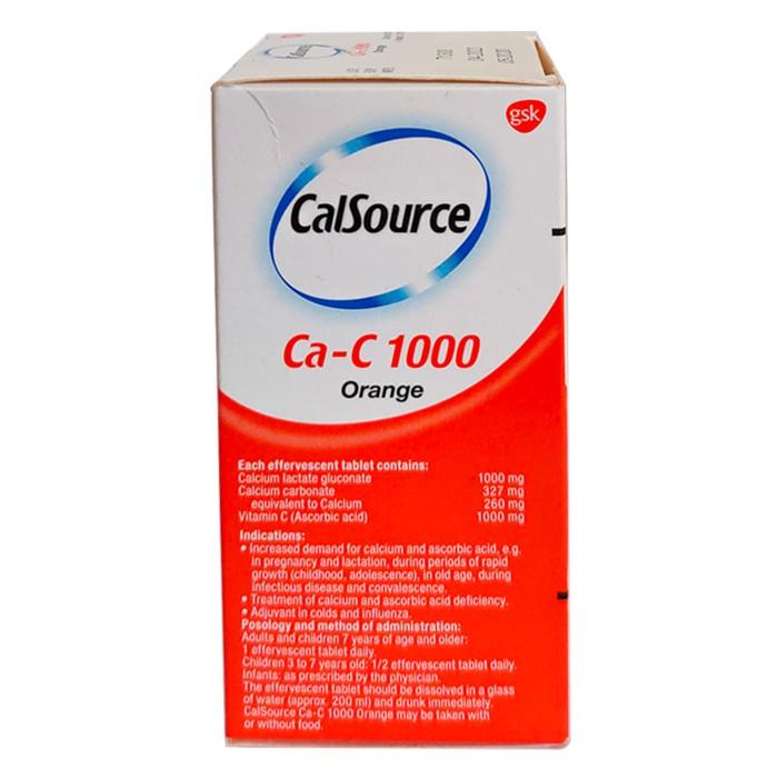 Viên sủi CalSource Ca-C1000 Orange tuýp 10 viên(Tặng kèm móc khóa Cute nhiều mẫu)