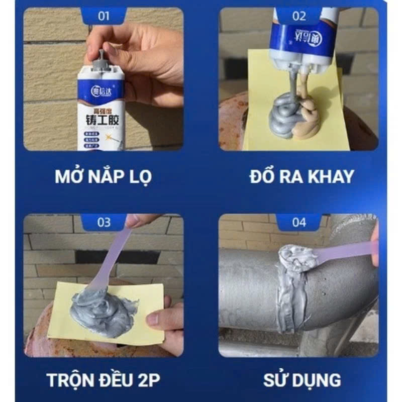 Keo Hàn Nối Sắt Thép Kim Loại Chịu Nhiệt Chống Bong 85g