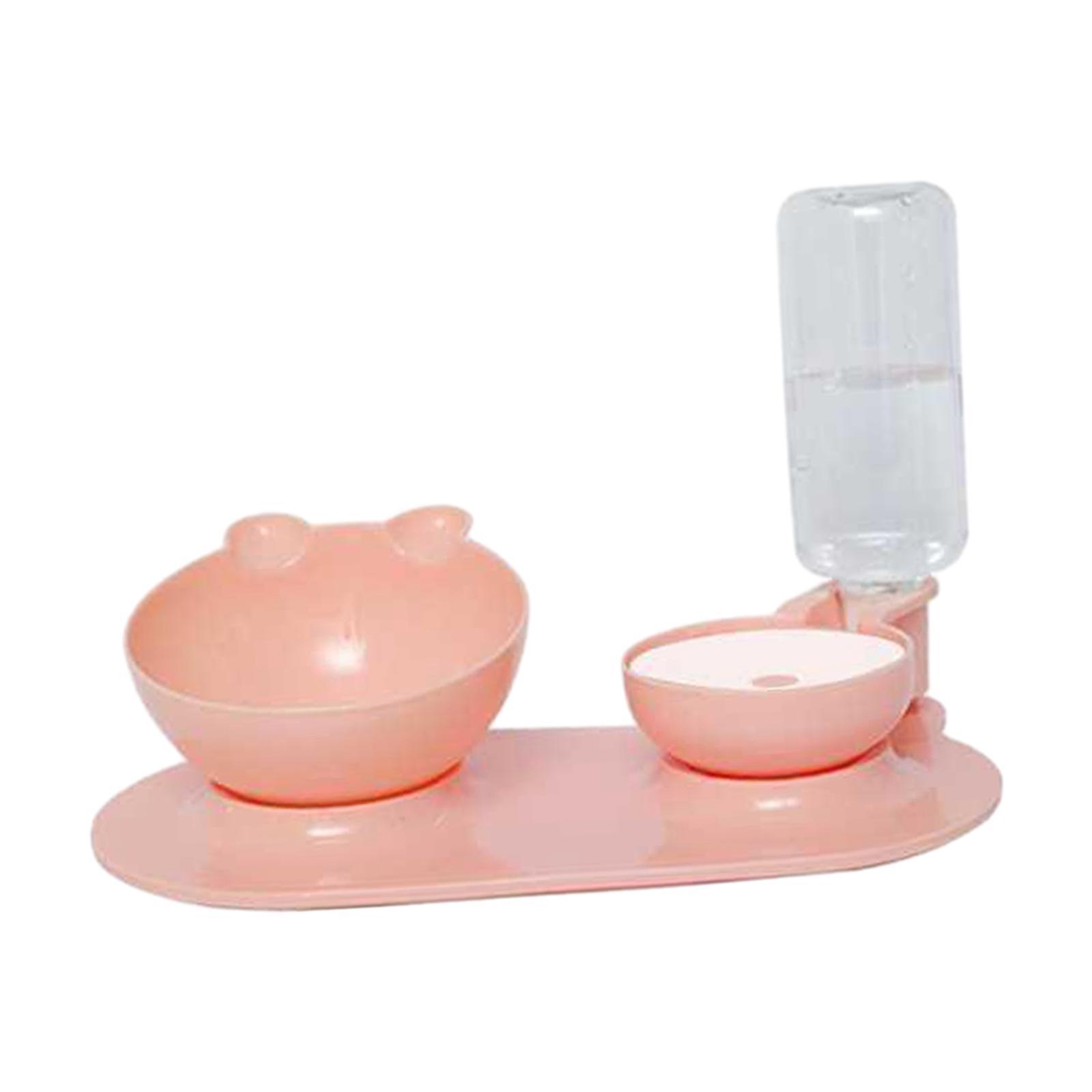 Cat Bowls for Food and Water, Double Bowl Pet Feeder, 15° Raised Cat Feeder, Pet Supplies Container, Pet Water Food Feeder for Small Medium Dogs