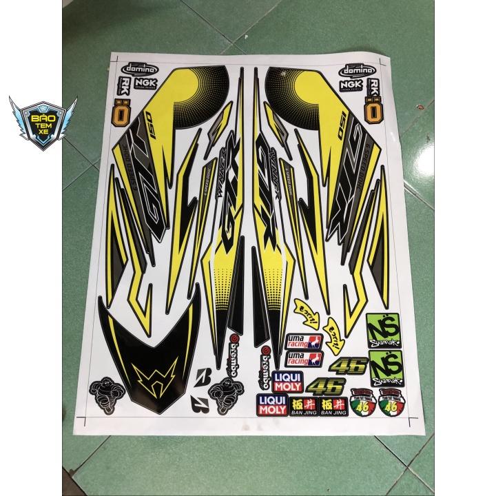 Tem rời dán xe winner vàng đen