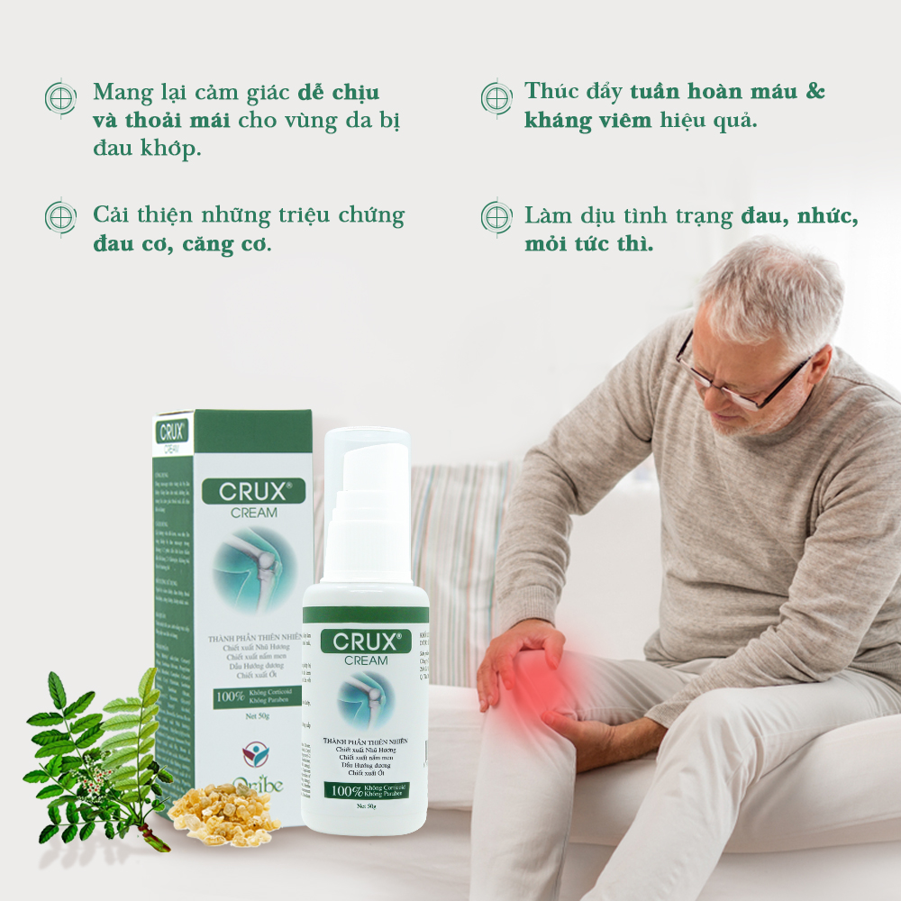 Kem Thoa Hỗ Trợ Xương Khớp Crux Giúp Giảm Đau Chống Viêm Do Khớp Nguyên Liệu Tự Nhiên