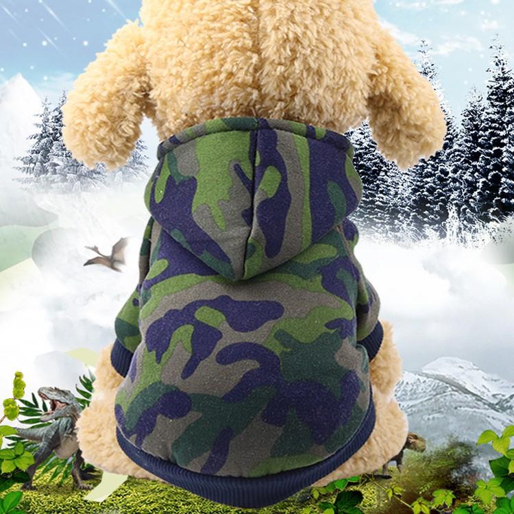 Áo Hoodie dành cho thú cưng, loại trơn, rằn ri, đủ size, chất liệu nỉ ấm áp - AT10-7