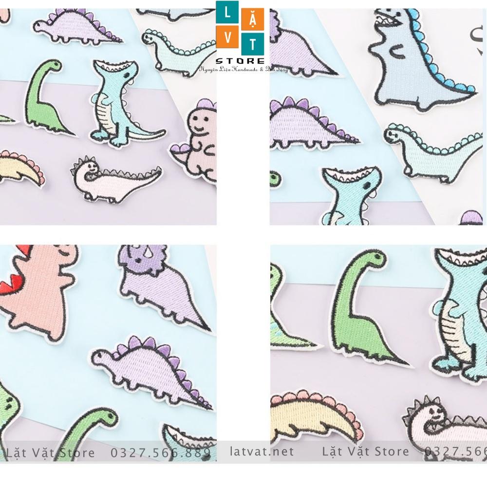 Patch ủi quần áo KHỦNG LONG TÍ HON cực kì dễ thương, dán Vali, tủ lạnh, Sticker miếng dán cá tính, xinh xắn...