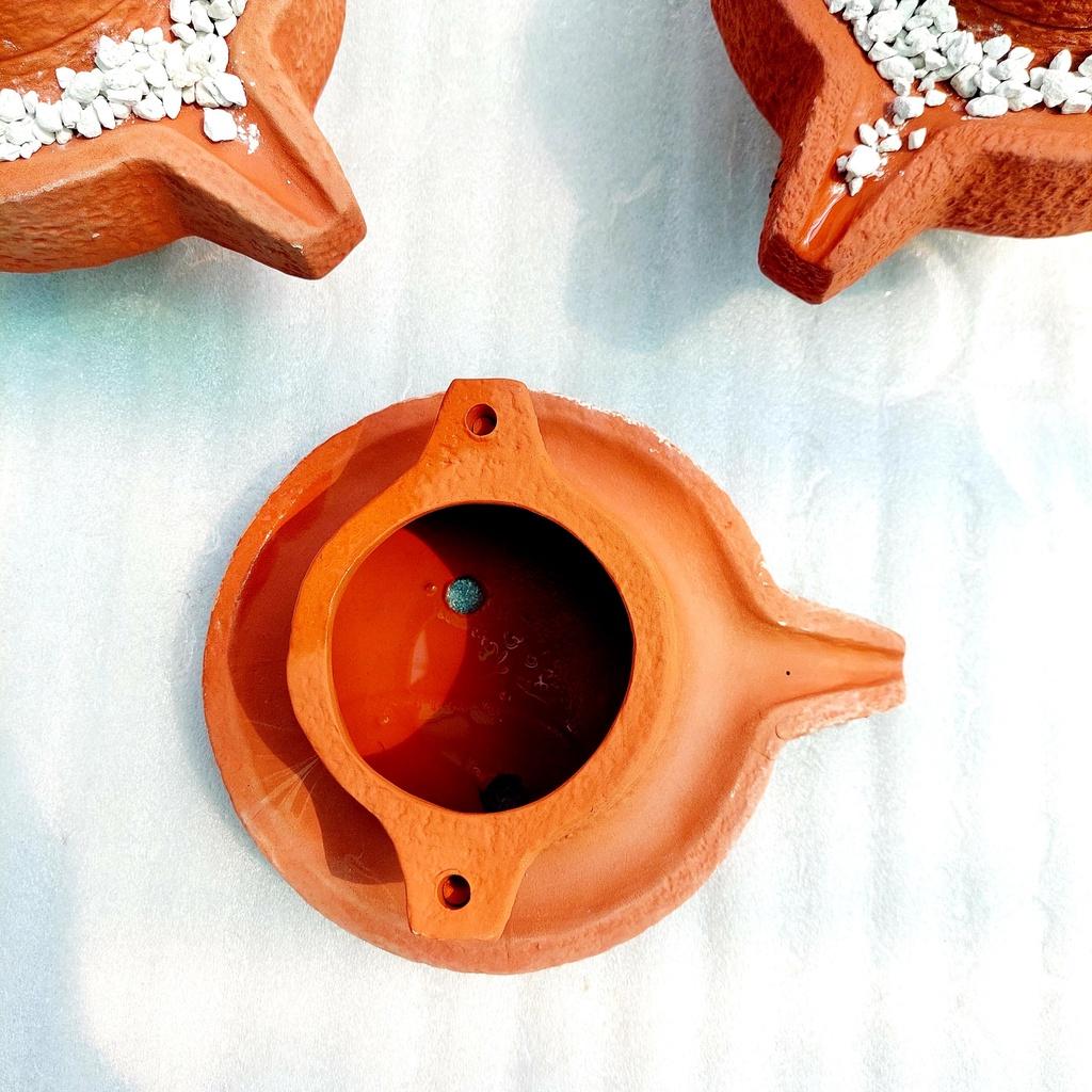 Chậu đất nung - Cối xoay, miệng chậu 10cm, chiều cao 10cm