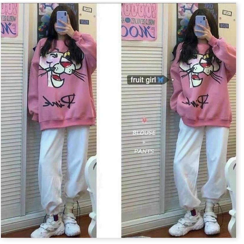 Áo sweater nỉ ngoại CHÚ BÁO HỒNG