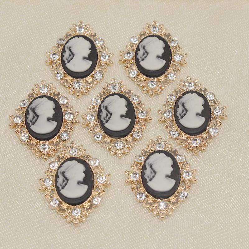 20Pcs Crystal Rhinestone Button Oval Acrylic Embellishments Phone Case Decor