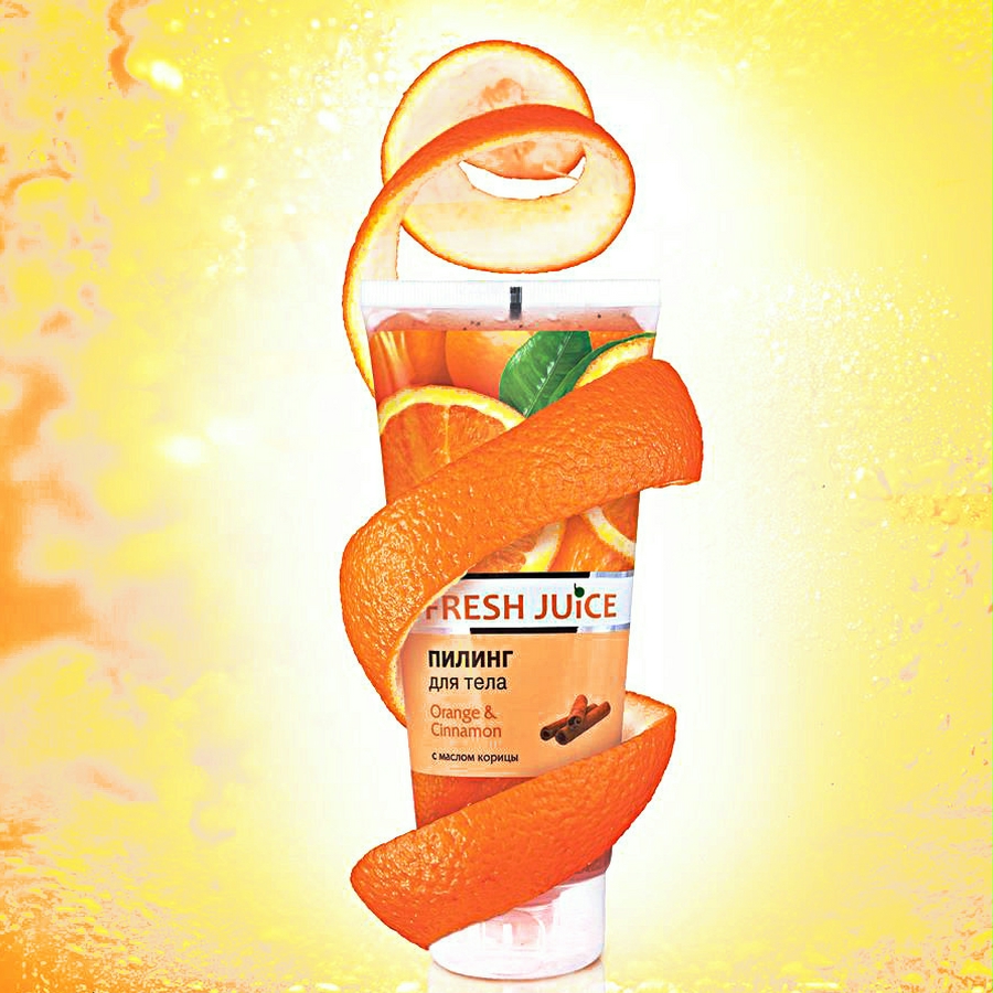 Tẩy tế bào chết cơ thể chiết xuất cam và quế Fresh Juice body peeling Orange &amp; cinnamon 200ml