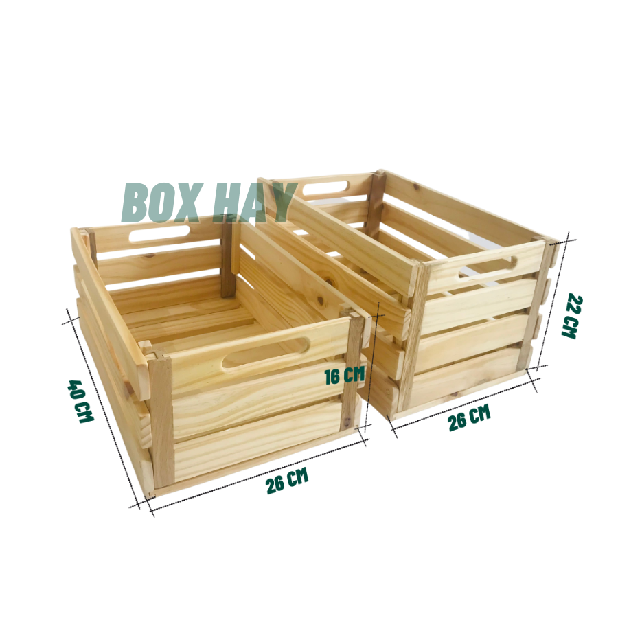 Thùng Gỗ Pallet, Thùng Gỗ Đa Năng Lắp Ráp, Hộp Khay Gỗ Pallet Decor Làm Đôn Chậu Gỗ, Bàn Trà, Thùng Đựng Đồ Chơi